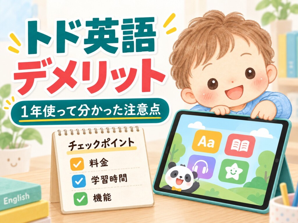 トド英語 デメリットを1年使った視点で確認する記事のアイキャッチ