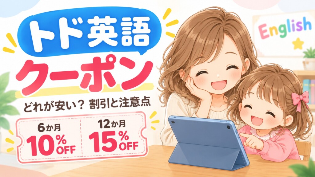 トド英語 クーポンの割引内容を示すアイキャッチ画像