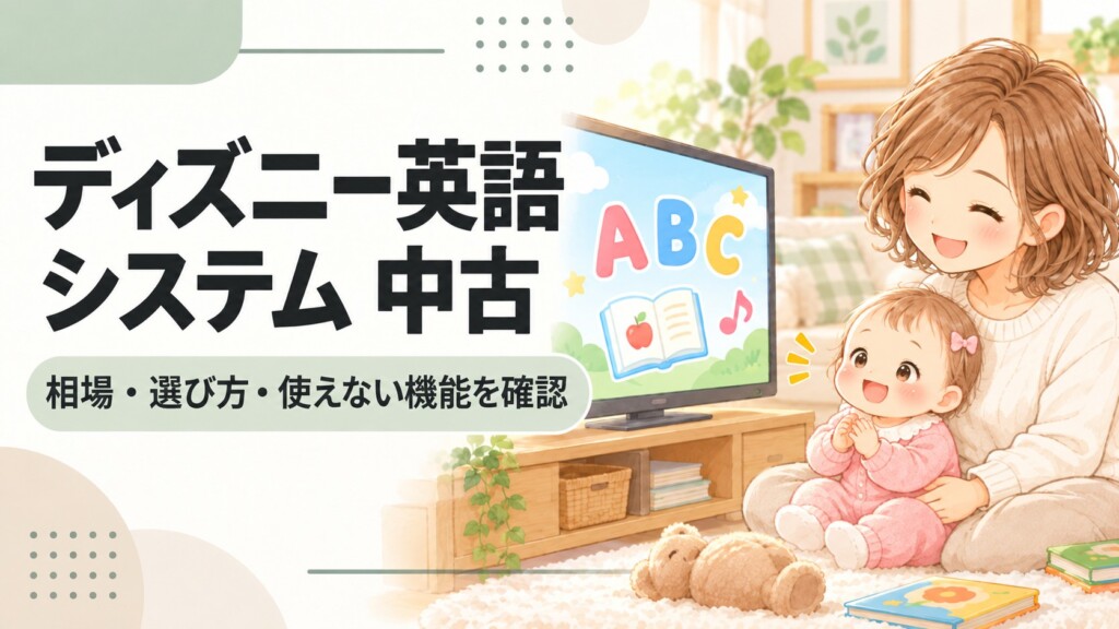 ディズニー英語システムの中古相場・選び方・使えない機能を確認する記事アイキャッチ